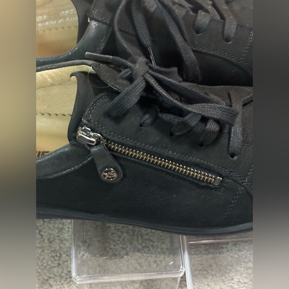 Women's Black Casual Sneakers with Side Zipper - Picture 7 of 12